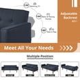 thumbnail image 4 of Modern Sofa, Convertible Memory Foam Futon Sofa Bed with Adjustable Armrests and Backrest,Gray, 4 of 8