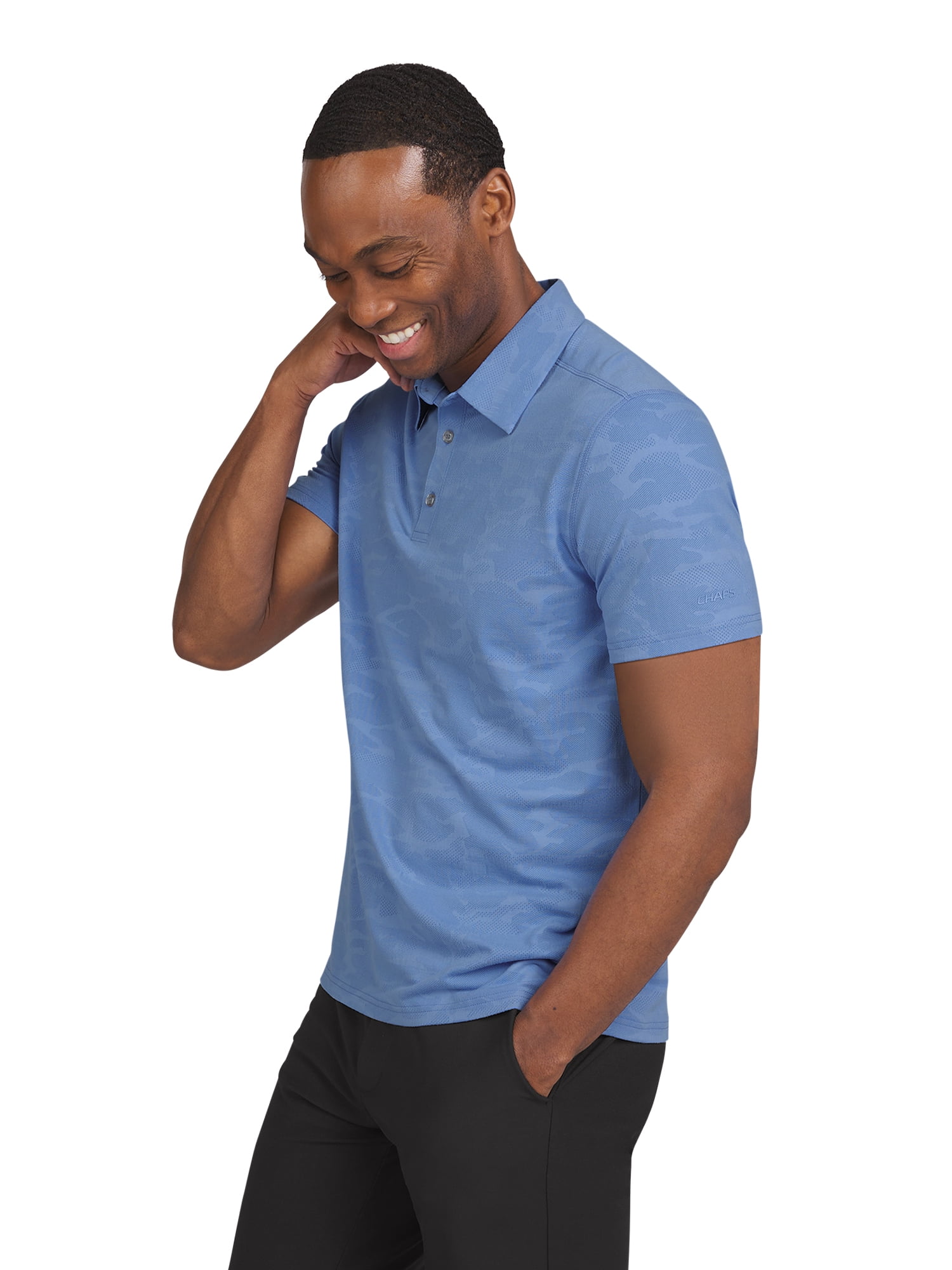 Chaps Golf Men's and Big Men's Classic Fit Short Sleeve Camo Stretch Polo Shirt
