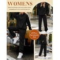 thumbnail image 3 of Baqcunre Sweatsuits Women 2 Piece Outfit,Womens Tracksuit Set Fleece Hoodie Sweatshirt Jogger Sweatpants Tracksuit Warm Sweatsuit Full Set Activewear Gym Loungewear Black, 3 of 7