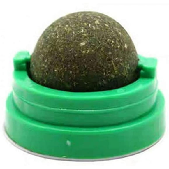 Boule d'herbe à chat naturelle rotative pour chat - Jouet amusant pour la maison - Chasing pour chaton, sucette, menthe, bâton dentaire, mâcher les dents