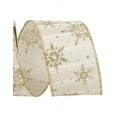 thumbnail image 3 of JAM Paper Glitter Snowflake Ribbon, White & Gold, 2.5in x 10yd, 1/Pack, 3 of 5