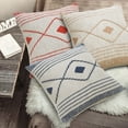 thumbnail image 3 of LR Home Ox Bay Hand-Woven Tan/White Geometric All-Natural Cotton Pillow Cover, 3 of 9