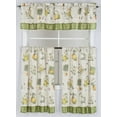 thumbnail image 1 of Kitchen Curtain Jacquard Printed Design 3pc Set (Includes 2 Tiers and 1 Valance) by ATI (Olive Print), 1 of 1