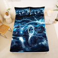thumbnail image 5 of Manfei Race Car, Queen Sheets,Electric Spark Pattern Queen Sheet Sets,Blue,4-Piece,1 Flat Sheet, 1 Fitted Sheet and 2 Pillowcases, 5 of 6
