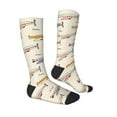 thumbnail image 3 of Haiem Striped Vintage Planes Socks, Funny Novelty Crazy Design Cotton Socks Sports Socks Knee High Socks For Men, Women,1Pairs - Gift For Working Friends, 3 of 9