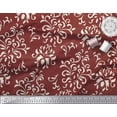 thumbnail image 3 of Soimoi Red Cotton Duck Fabric Filigree Damask Decor Fabric Printed Yard 42 Inch Wide, 3 of 3