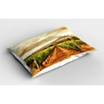 thumbnail image 2 of Ambesonne Country Pillow Sham 2 Pack, Cloudy Vineyard in Fall, 26"x20", Burnt Orange Off White, 2 of 3
