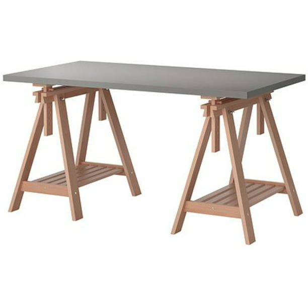 Ikea Linnmon Gray Desk Table 59x30, Ikea Adjustable Table Height