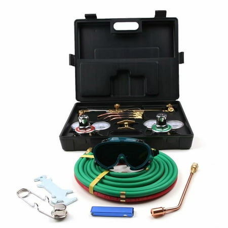 Gas Welding Cutting Torch Kit, Portable Oxy Acetylene Oxygen Brazing, Professional Tool Set w/Case and (Best Acetylene Torch Set)