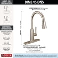 thumbnail image 5 of Delta Finnridge Brushed Nickel Kitchen Faucet with Pull Down Sprayer, High Pressure ProClean Spray Modern Single Hole Kitchen Sink Faucet, Stainless, 5 of 8