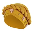 thumbnail image 2 of Herrnalise Women Floral Braid India Hat Muslim Ruffle Chemo Beanie Turban Wrap Cap, 2 of 5