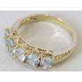 thumbnail image 2 of Natural Aquamarine 14K Solid Yellow Gold Woman Half Eternity Band Ring, 2 of 6