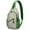 Botanical, variant on Striped and Checkered Fusion Sling Backpack for Travel, Lightweight Crossbody Bag Featuring Retro Plaid and Moroccan Geometric Print