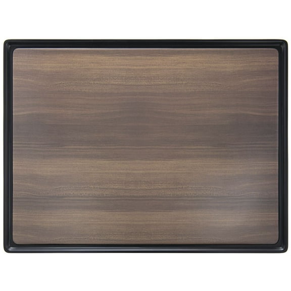 HUBERT® Faux Wood Melamine Tray with Black Border - 17 3/5L x 13W