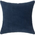 thumbnail image 1 of Nvzi Fundas de almohada decorativas cuadradas de pana a rayas, fundas de cojín suaves y sólidas, fundas de almohada de 16 x 16 pulgadas, azul oscuro, 1 of 1