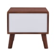 thumbnail image 5 of End Table with 1 Drawer Adorned with Embossed Patterns, 15” Tall Sofa Side Table with 1 Drawers, Large Storage Rustic Wood Square Storage Cabinet for Living Room,Bedroom,Office(Brown), 5 of 9