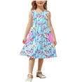 thumbnail image 2 of LOVZFMLL Robe Décontractée à Manches Courtes pour Fille avec Blocs de Couleur, 2 of 4