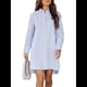 thumbnail image 2 of Vestidos Casuales Holgados de Larga con Rayas Lisas y Botones para Mujer Azul M, 2 of 10