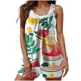 thumbnail image 1 of DPTALR Women's Conservative Swimsuit Printed Top Plus Boyshort Two-piece Split Swimsuit Suit, 1 of 6