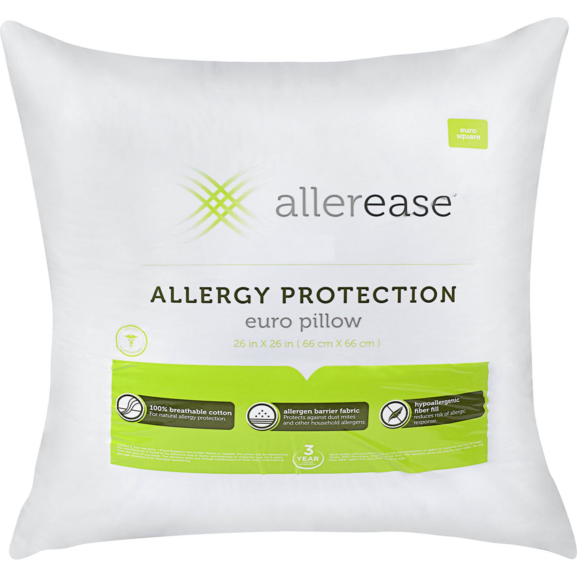 AllerEase Cotton Euro Pillow with Allergy Protection