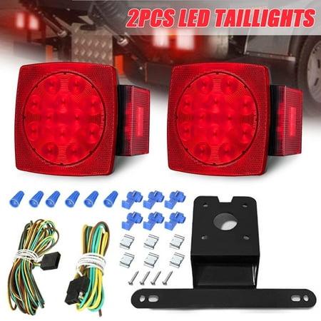 12V LED Submersible Trailer Light Kit DOT Compliant Waterproof Easy to Mount Tail Light RV Marine Boat (Best Waterproof Boat Trailer Lights)