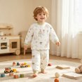 thumbnail image 6 of Toddler Girl 2T‑5T Fall Winter Long Sleeve Print Pajama Set Two Piece Top and Pants Indoor Night Sleepwear for Kids, 6 of 8