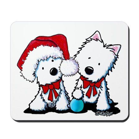 CafePress - Kiniart Christmas Westies Mousepad - Non-slip Rubber Mousepad  Gaming Mouse Pad