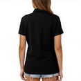 thumbnail image 5 of Womens V Neck Short Sleeve Golf Polo Shirts Collared Button Down Summer Tops Business Basic Casual Blouses Black M, 5 of 6