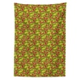 thumbnail image 2 of Flower Tablecloth, Carnivorous Plantation Botanical Themed Print Orderly Repeated Pattern, Rectangle Satin Table Cover for Dining Room and Kitchen, 60" X 90", Apple Green Dark Coral, by Ambesonne, 2 of 2