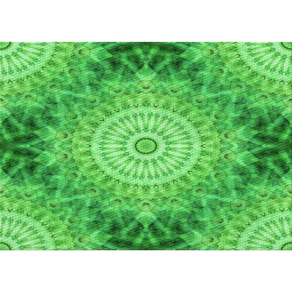Ahgly Company Indoor Rectangle Patterned Neon Green Area Rugs, 2' x 3'