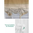 thumbnail image 3 of Brown Beige Tie Up Curtains for Windows 63 Inch Length Balloon Curtains Kitchen Adjustable Balloon Window Shade Farmhouse Vintage Gradient Wooden Grain Tie Up Valance Bathroom Curtain Window 42"x63", 3 of 6