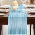 thumbnail image 3 of Table Runners 108 Inches Long Dress Scarves, Teal Blue Farmhouse Coffee/Dining/Kitchen Table Runner for Living Room, Modern Abstract Art Ombre Striped 13x108 Inch, 3 of 9