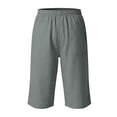 thumbnail image 5 of OYXSER Boys 3/4 Linen Capri Pants Drawstring Elastic Waist Summer Beach Shorts Pockets, Gray 14-15Y, 5 of 6