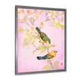 thumbnail image 2 of Designart 'Beautiful Bright Birds Sitting On Branch' Traditional Framed Art Print, 2 of 4