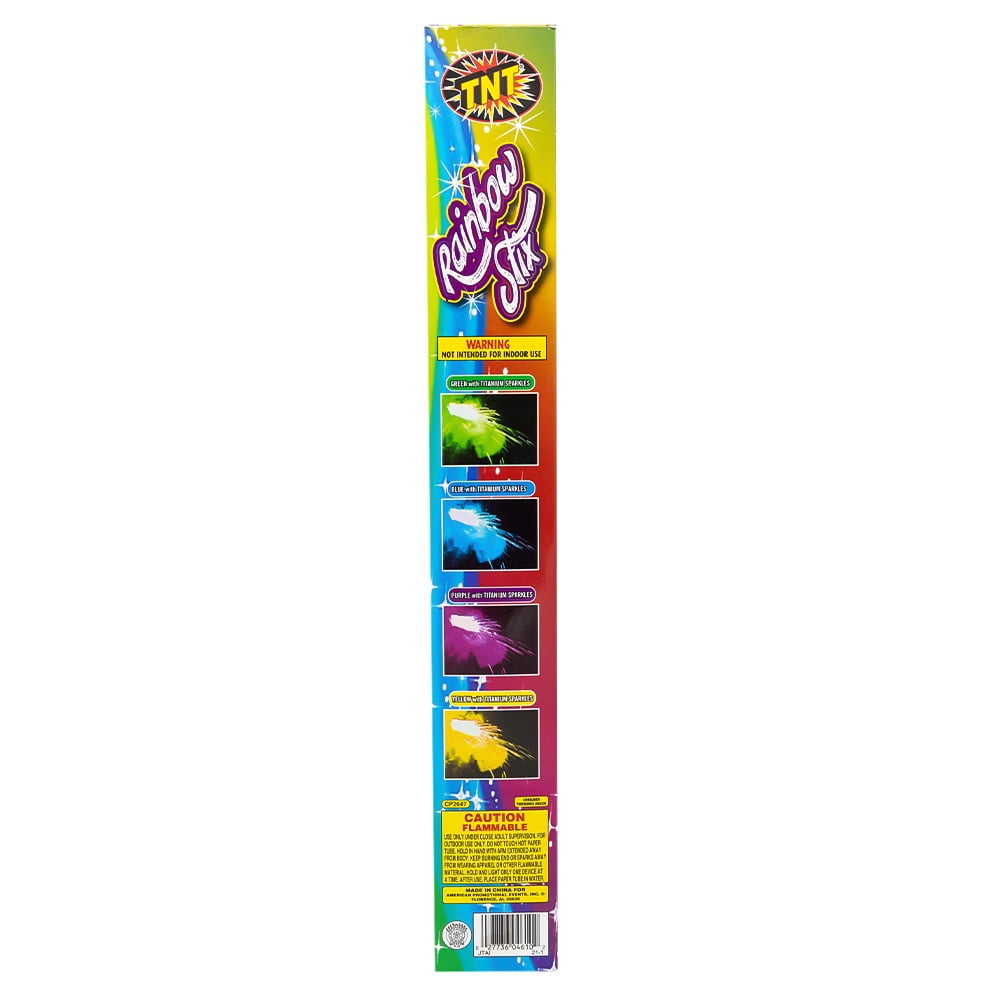 TNT Fireworks  Rainbow Stix, Multi Colored, Hand Held, Party, Holiday, Birthday