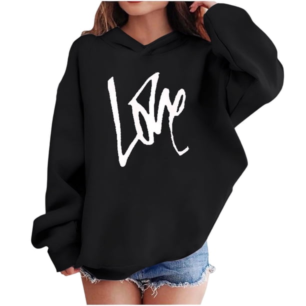 Sudadera con capucha y estampado de corazón de San Valentín, sudadera de manga larga para niños y niñas, chaqueta para niñas de talla mediana y grande.