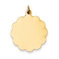 thumbnail image 1 of 14K Yellow Gold .018 Gauge Engravable Scalloped Disc Charm, 1 of 2