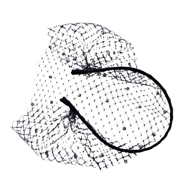 Fascinator Nupcial Diadema Birdcage Forma Decorativa Tea Party Hair Band Negro jinwen velo de novia