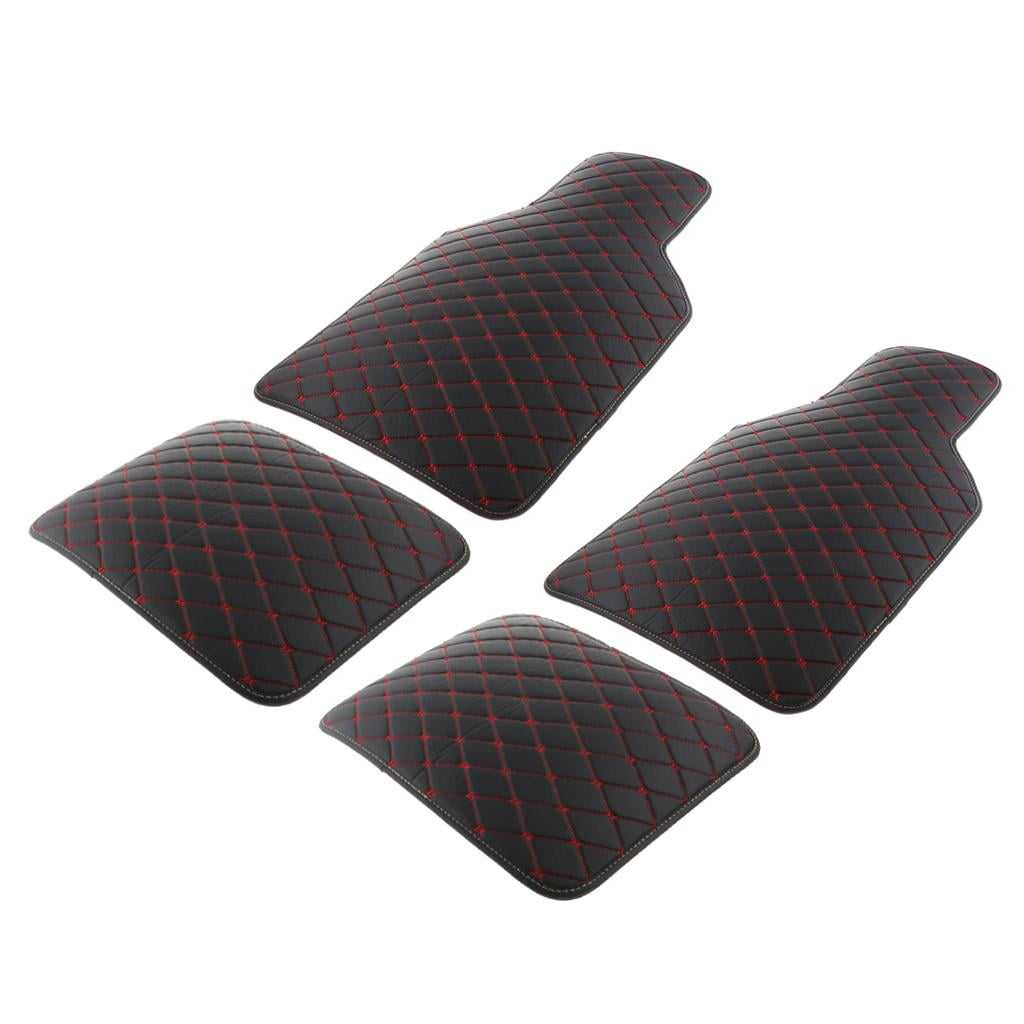 LOVIVER 4Pcs/Set Non Slip Waterproof PVC Car Floor Mats Trucks SUV Anti-dirty Carpet Red