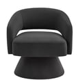 thumbnail image 4 of Dark Gray Velvet Accent Lounge Chair, 360 Degree, Modern Luxury Degree Swivel Chair For Bedroom, Velvet, Stylish Design, 4 of 5