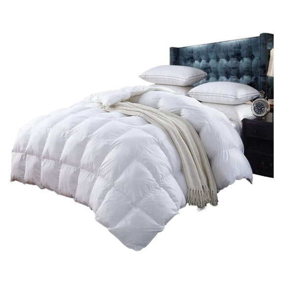 300 Thread Count California King Goose Down Comforter, White