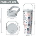 thumbnail image 5 of 1pc Christmas 30oz Tumbler with Straw & Handle - Insulated Stainless Steel Cup | Holiday Gift for Man Women (Christmas, Valentine's, Birthday), 5 of 7