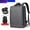 21061 Gray, variant on Cross-border In Stock Wholesale Men's Fashion Backpack Casual Travel Backpack Commuter Large Capacity Bag,9003 Blue