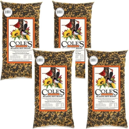 Cole's Wild Bird Products Blazing Hot Blend Bird Seed - Seeds - 4 Pack, 10-Pound