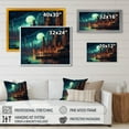 thumbnail image 4 of Designart "Green And Orange Metropolis Deco I" City Art Deco Canvas Print, 4 of 5