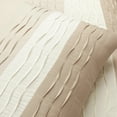 thumbnail image 3 of Mia Solid Pleated Color Block With Euro Shams Comforter Neutral 5Pc Set Full/Queen, 3 of 7