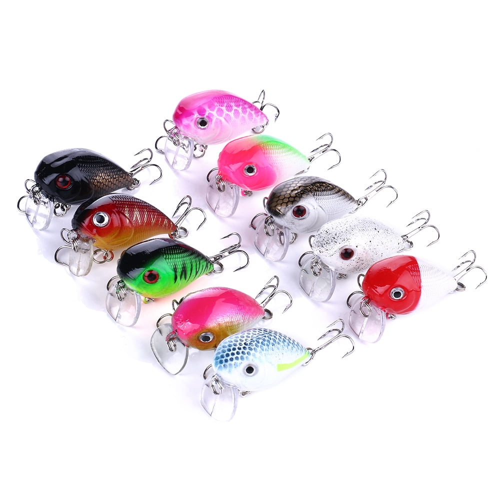 HENGJIA Crankbait Fishing Lures Deep Diving for Bass Trout, Slow Sinking for Freshwater Saltwater, Swimbaits Plopper Fishing Lure, Lifelike Fishing Lures Set