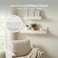 thumbnail image 2 of American Art Decor Ribbed 2-Piece Floating Wall Shelf Set, White Shabby Chic Carved Picture Ledge Shelves with Lip, Decorative Wall Ledge for Nursery, Gallery, or Living Room Display, 2 of 7