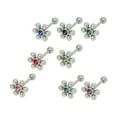 thumbnail image 1 of Barbell Tongue Ring Surgical Steel with Jeweled Flower Design, 1 of 6