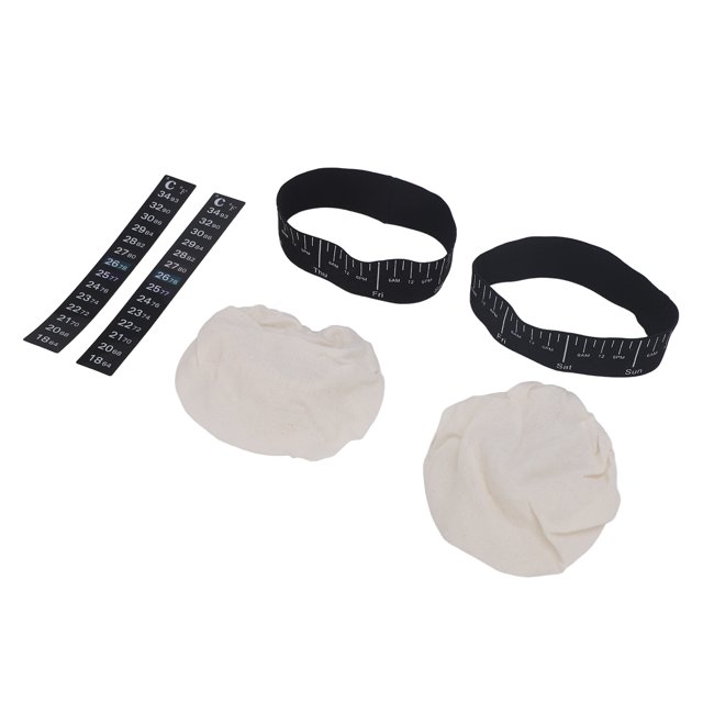 Tapa Para Tarro De Masa Madre, Práctico Juego De 2 Tiras De Temperatura Para Masa Madre, Higiene, Fácil De Usar, Conveniente Con Banda De Alimentación De Dátiles Para Tarros De